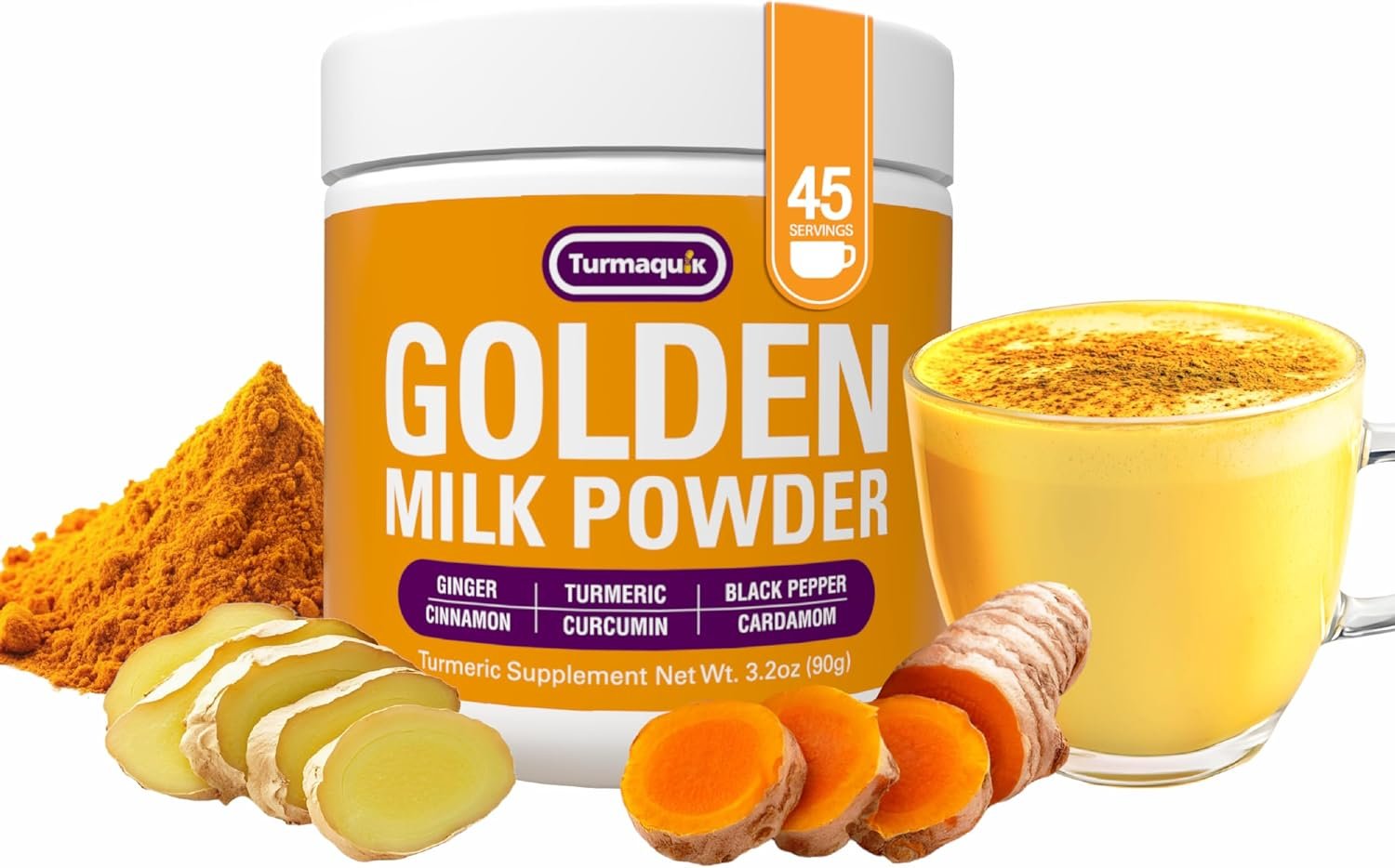 Turmaquik Organic Golden Milk Latte Mix – Turmeric, Ginger, Non-GMO