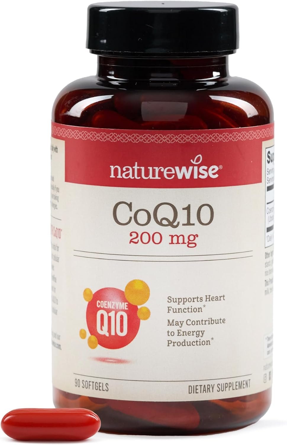 NatureWise CoQ10 200mg Softgels, High Potency Ubiquinone – Coenzyme Q10 Supplement – Antioxidant for Heart Health + Energy – Vegan, Non-GMO, Gluten-Free – 90 Count[3-Month Supply]