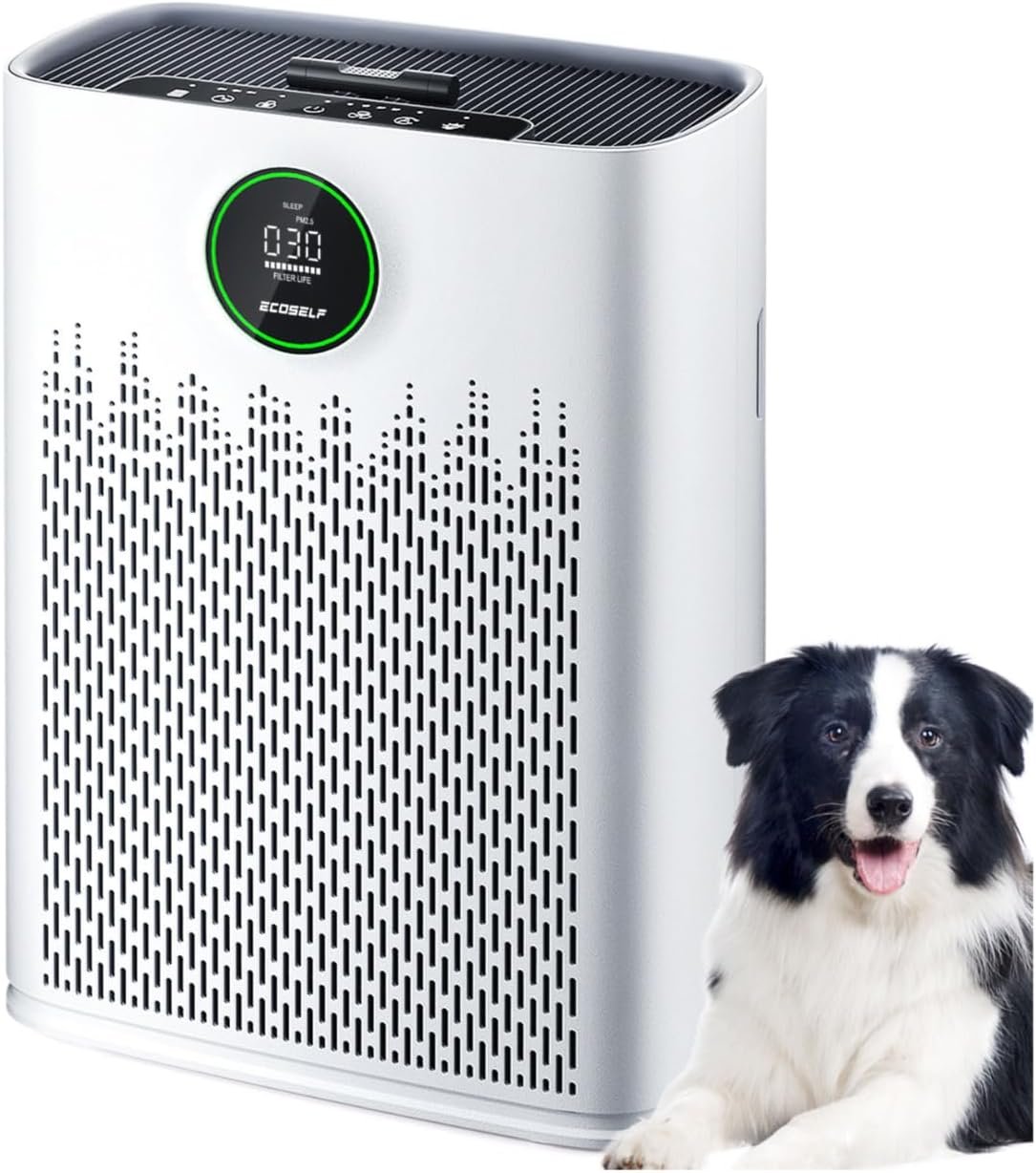 Air Purifiers for Home Large Room, Cover Up to 2400 Ft² with True HEPA Filter, Smart Mode, PM2.5 Air Quality Display, 22dB Sleep Mode, Aromatherapy with 360°Air Outlet, HAP603, White