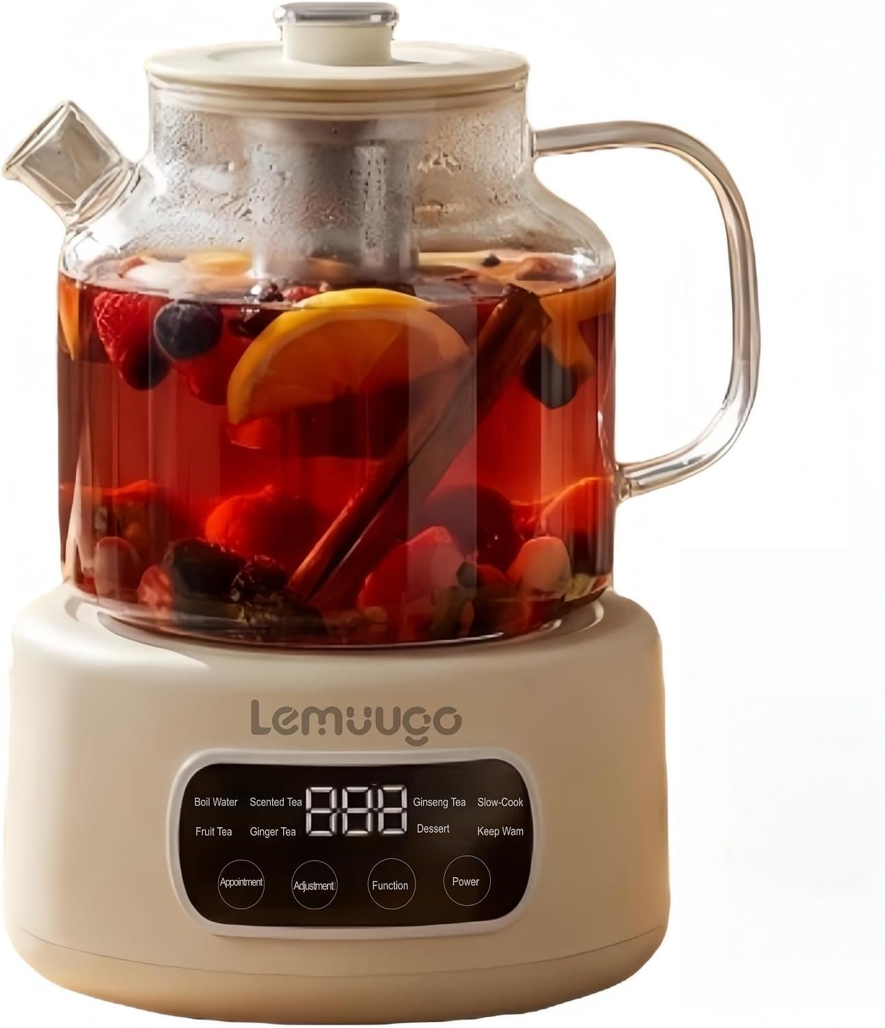 1.2L Electric Glass Tea Kettle with Infuser, Temp Control,Keep Warm