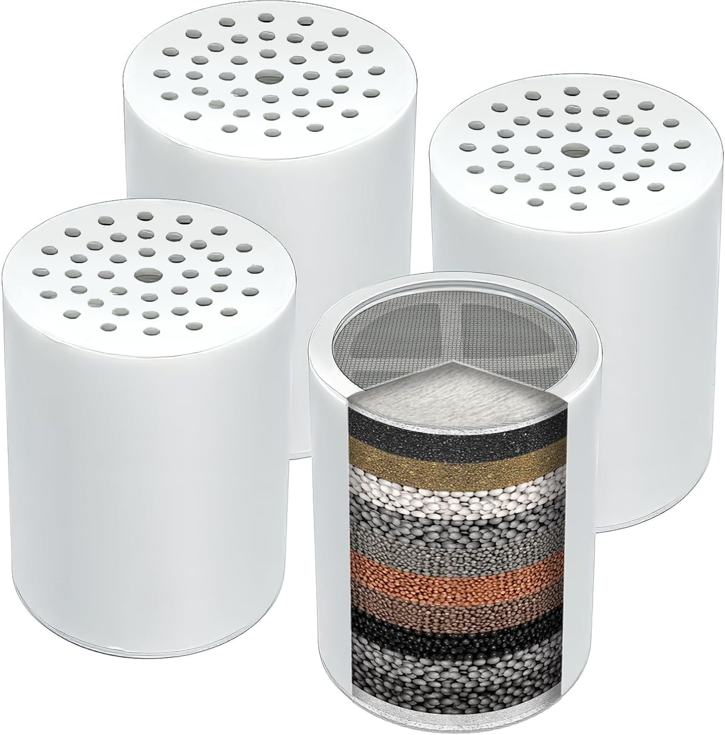 Casaheal 15 Stage Shower Filter Replacement Cartridge 4 Pack for Hard Water
