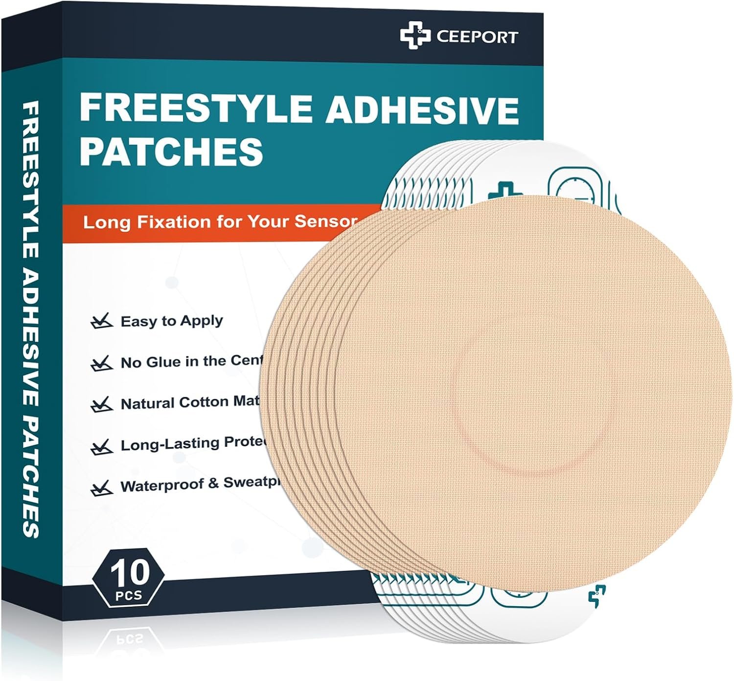 Ceeport 10 Pack Freestyle Adhesive Patches Intended for Libre 1/2/3 & Plus