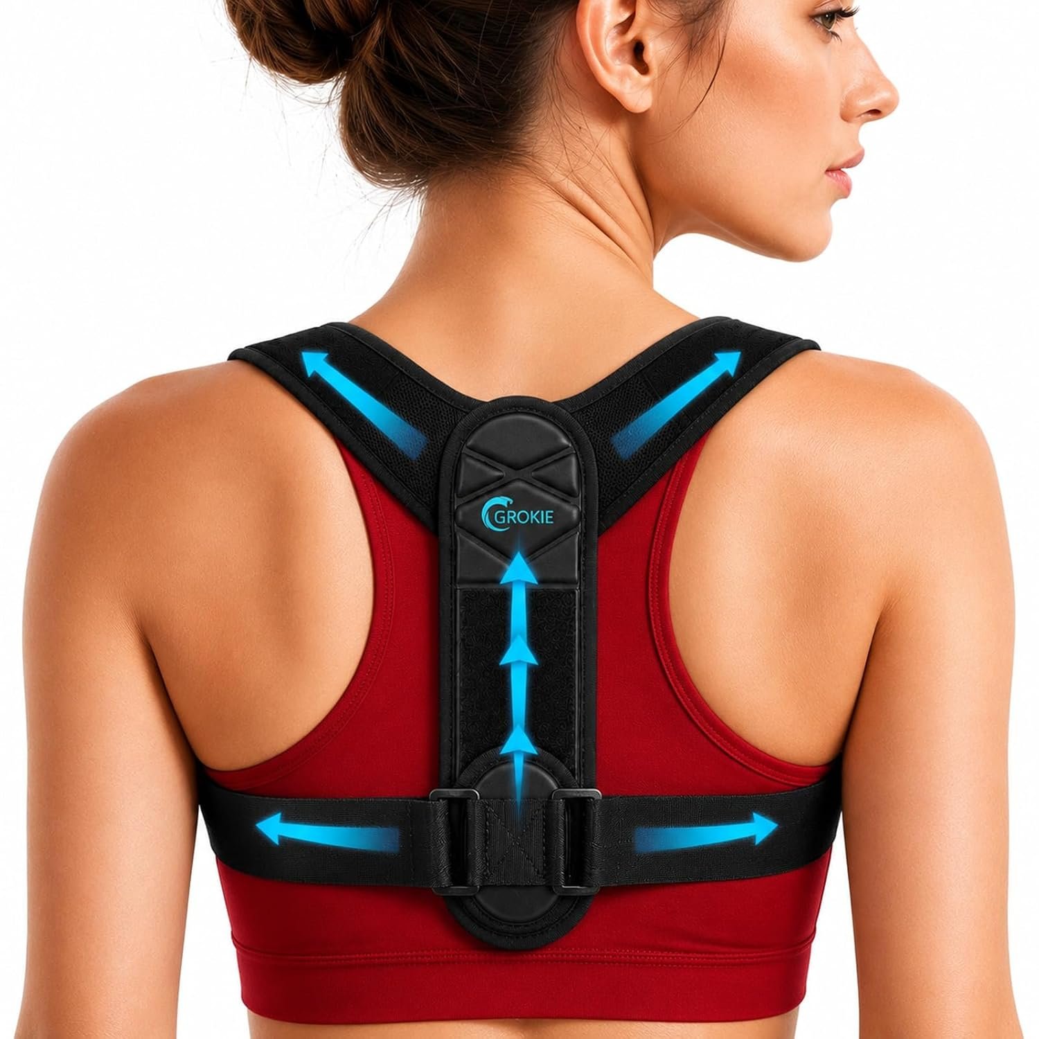 Posture Corrector for Women and Men – Back Brace for Rounded Shoulders & Upper Back Support – Breathable Shoulder Brace for Computer Work&Desk Job,Invisible Under Clothes, Medium(Chest Size 32-45″)