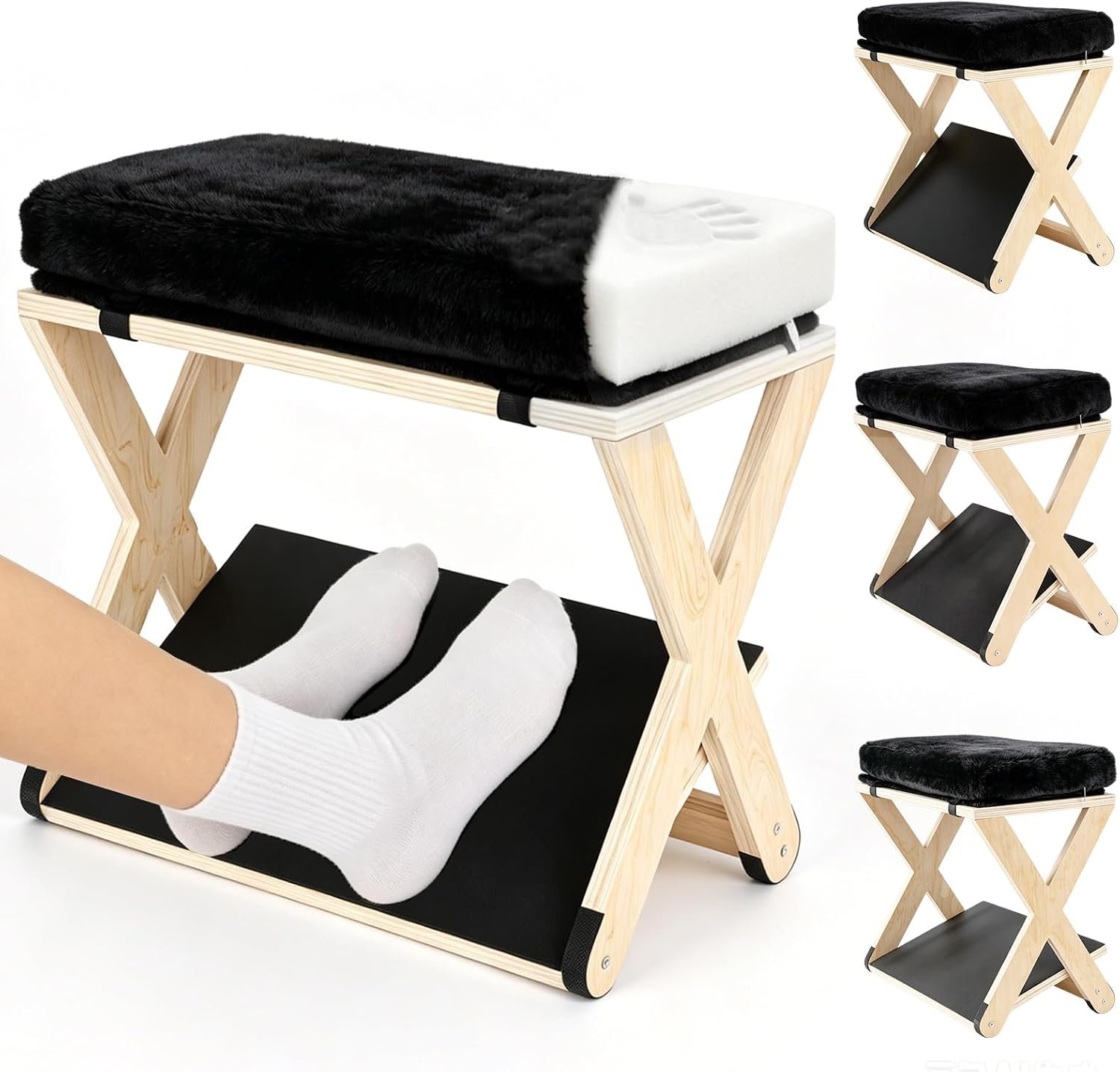 Adjustable Height Foot Rest Under Desk at Work, Foot Stool Under Desk
