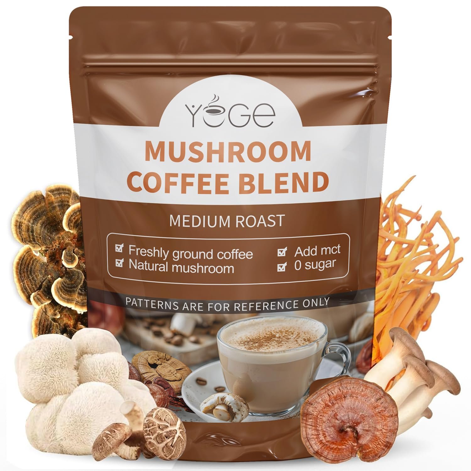 Mushroom Coffee, 6 Adaptogenic Mushrooms for Focus & Immunity, 30 Servings
