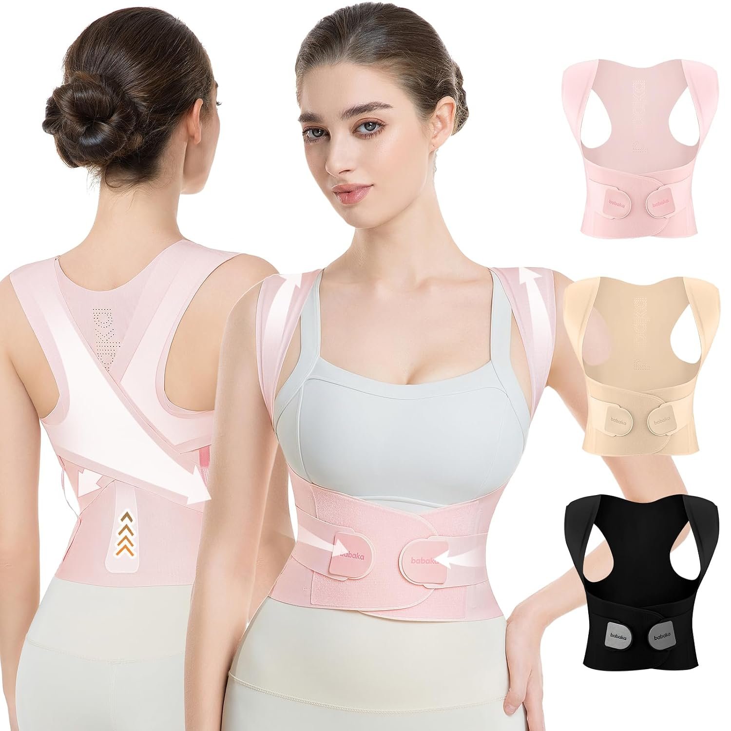 babaka Posture Corrector for Women, Adjustable Shoulder & Back Brace