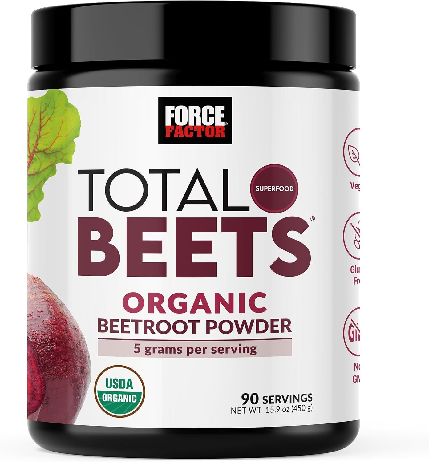 Force Factor Total Beets Organic Beet Root Powder Superfood, Non-GMO