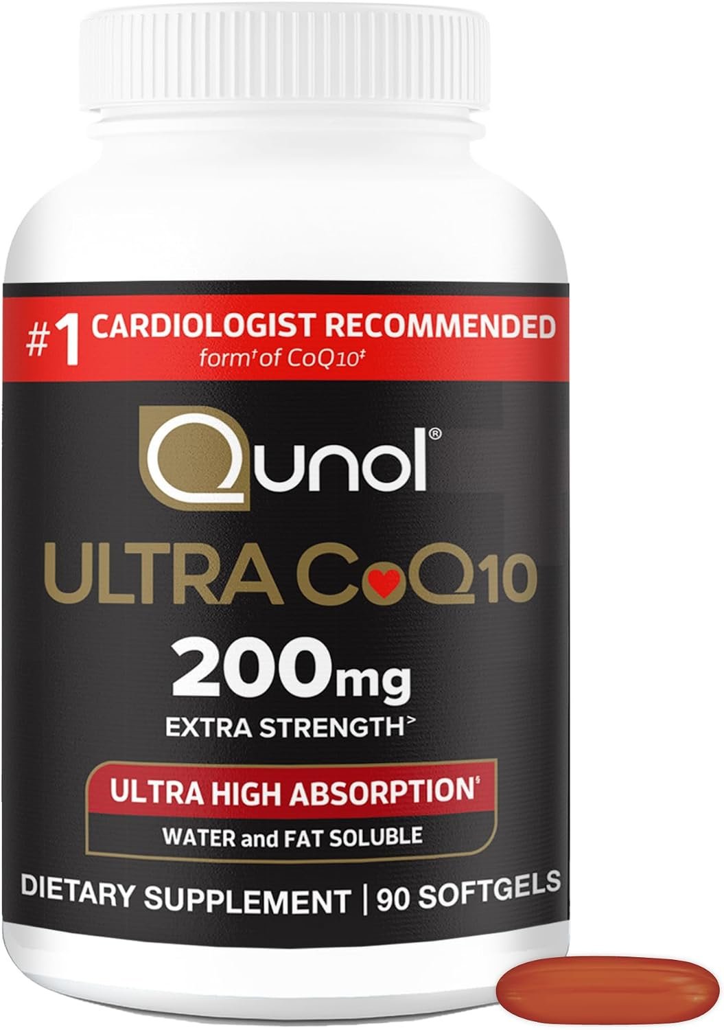 Qunol Ultra CoQ10 200mg, Ultra-High Absorption, Antioxidant, 90 Softgels