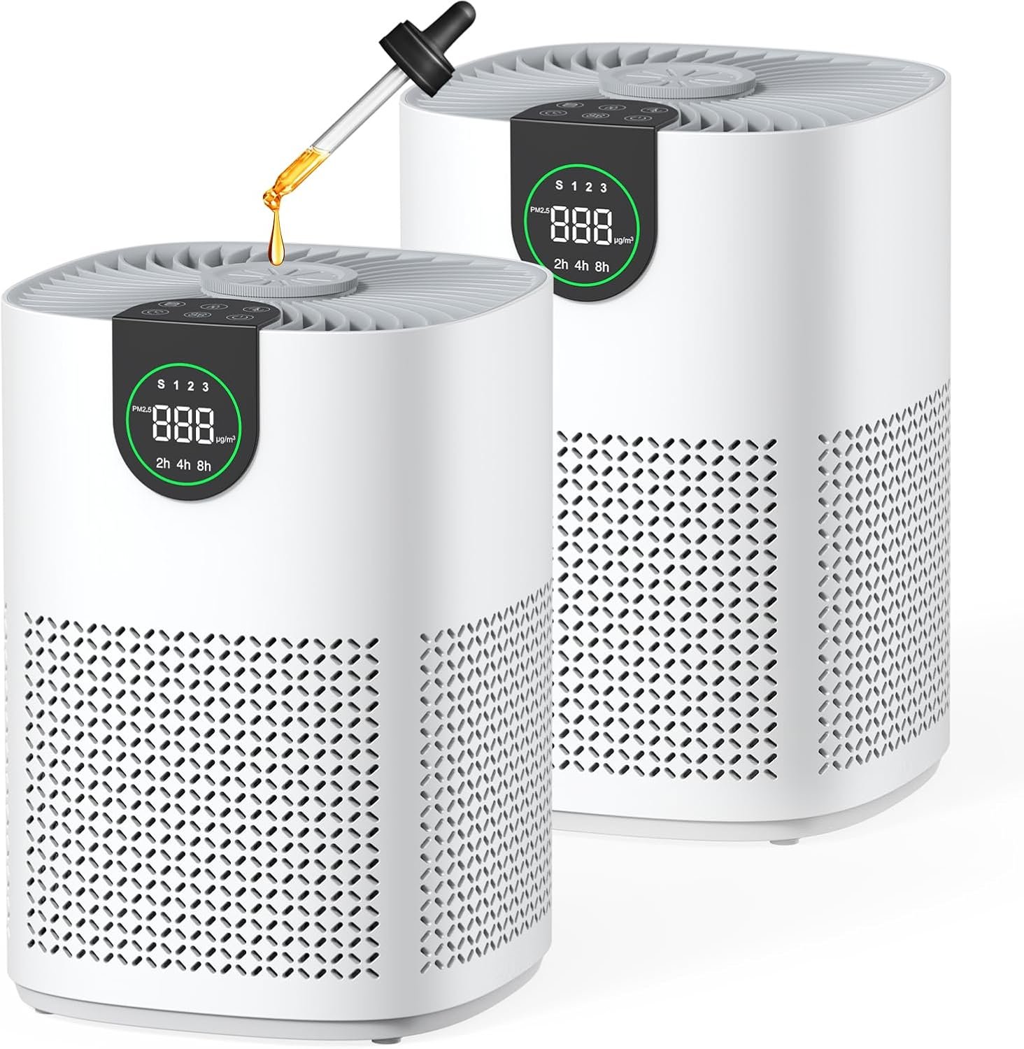 VEWIOR 2 Pack Air Purifiers with Washable Filter for Home Up to 1200ft²