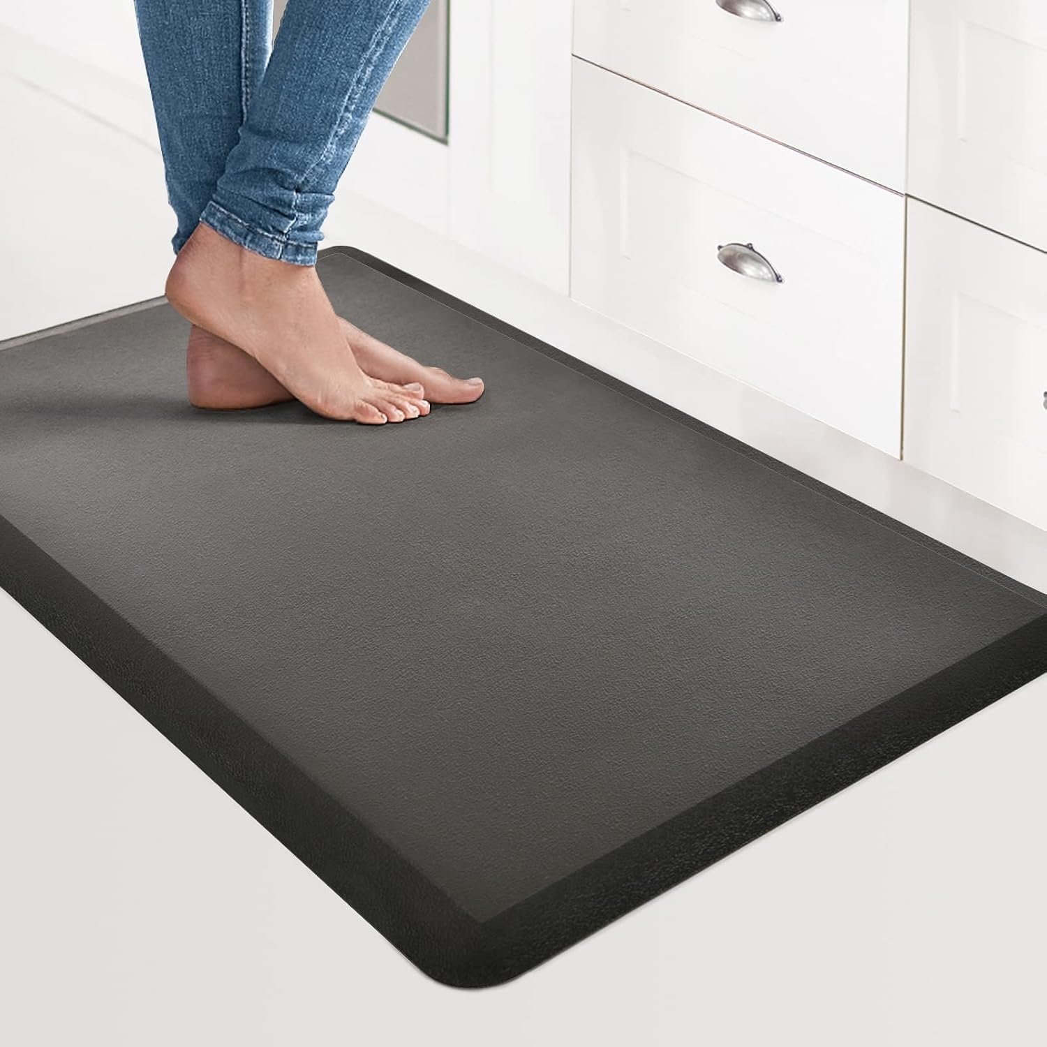 Art3d 1/2 Inch Comfort & Non‑Slip Anti‑Fatigue Mat, 17.3″ x 28″, Black