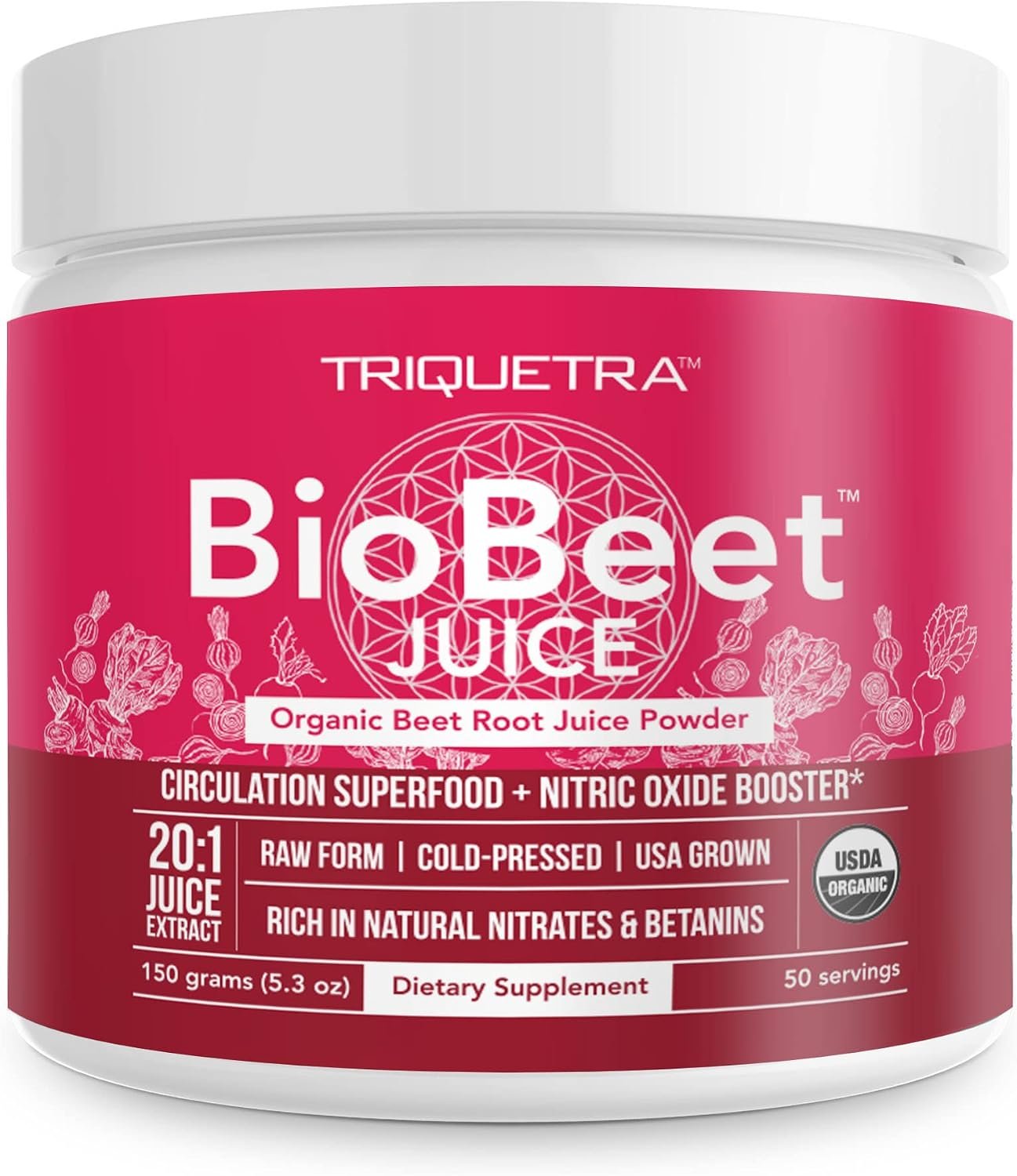 BioBeet® Max Strength Beet Root Juice Powder, 20:1 Concentrate, Organic