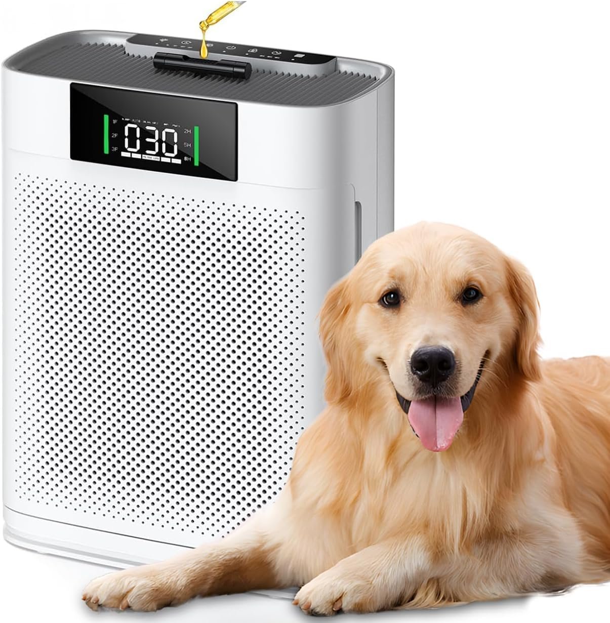 Honeyuan Air Purifiers for Home Large Room up to 2400 Sq Ft, ZY3866G, White