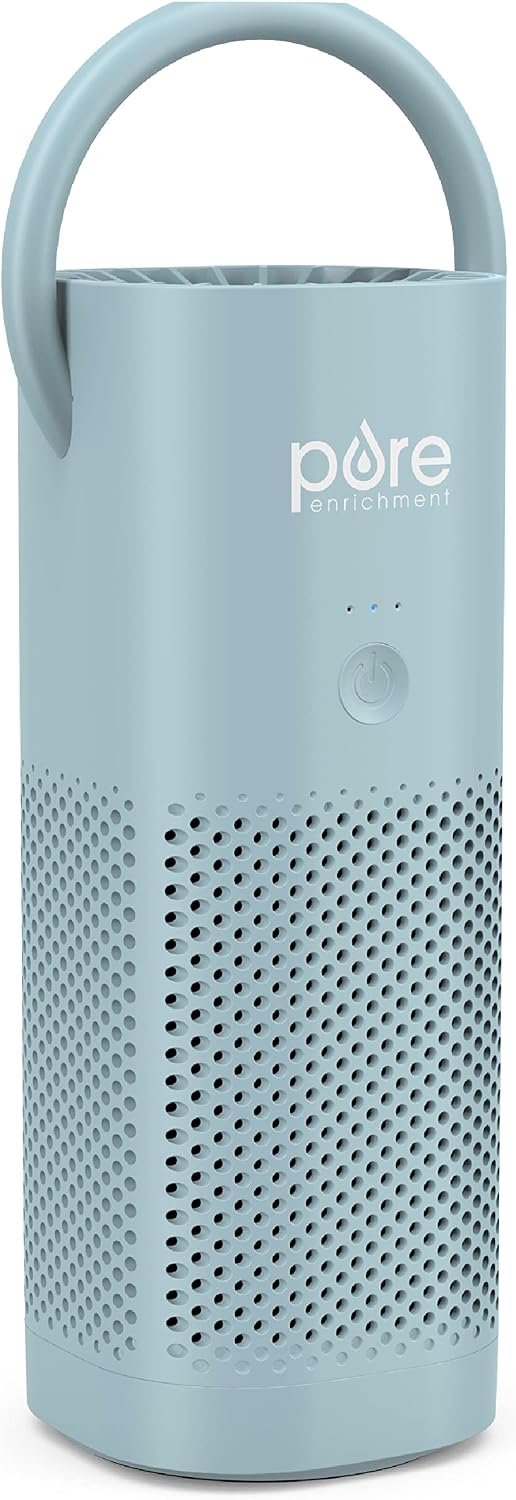 Pure Enrichment® PureZone™ Mini Portable Air Purifier – Cordless True HEPA Filter Cleans Air & Eliminates 99.97% of Dust, Odors, & Allergens Close to You – Cars, School, & Office (Starlight Blue)