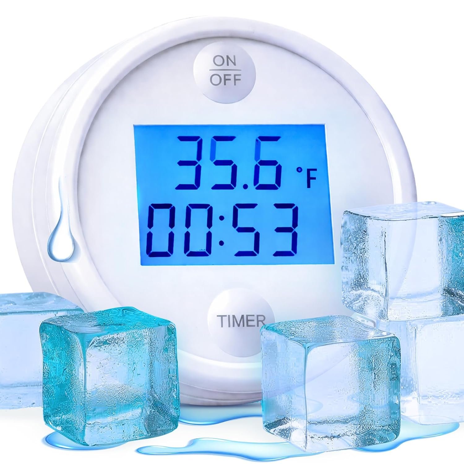 Ice Bath Thermometer and Timer, Waterproof Floating Design for Pool