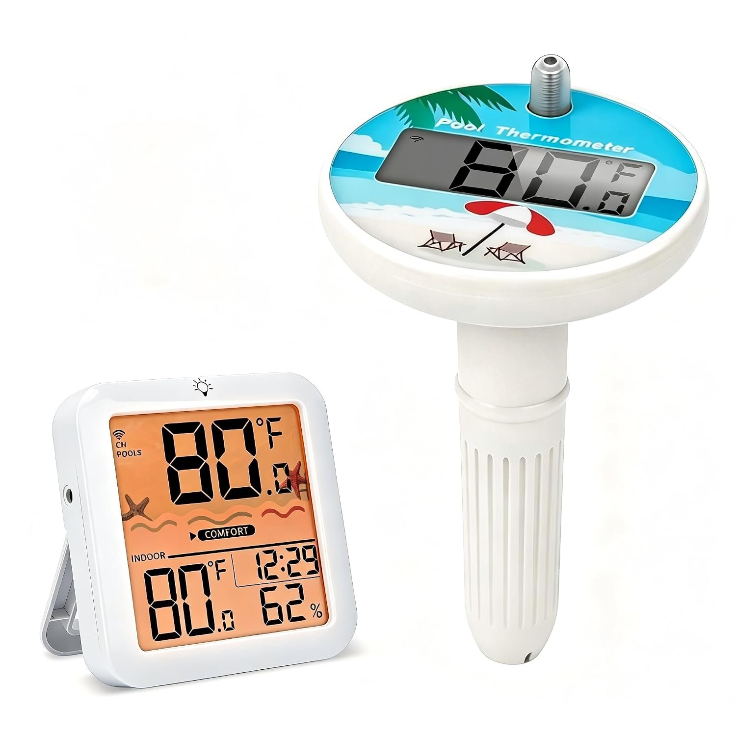 AHJ Wireless Digital Pool Thermometer Floating for Pool Swimming Hot Tub