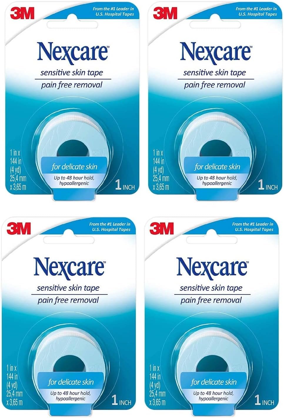 Nexcare Sensitive Skin Low Trauma Tape, 4 count