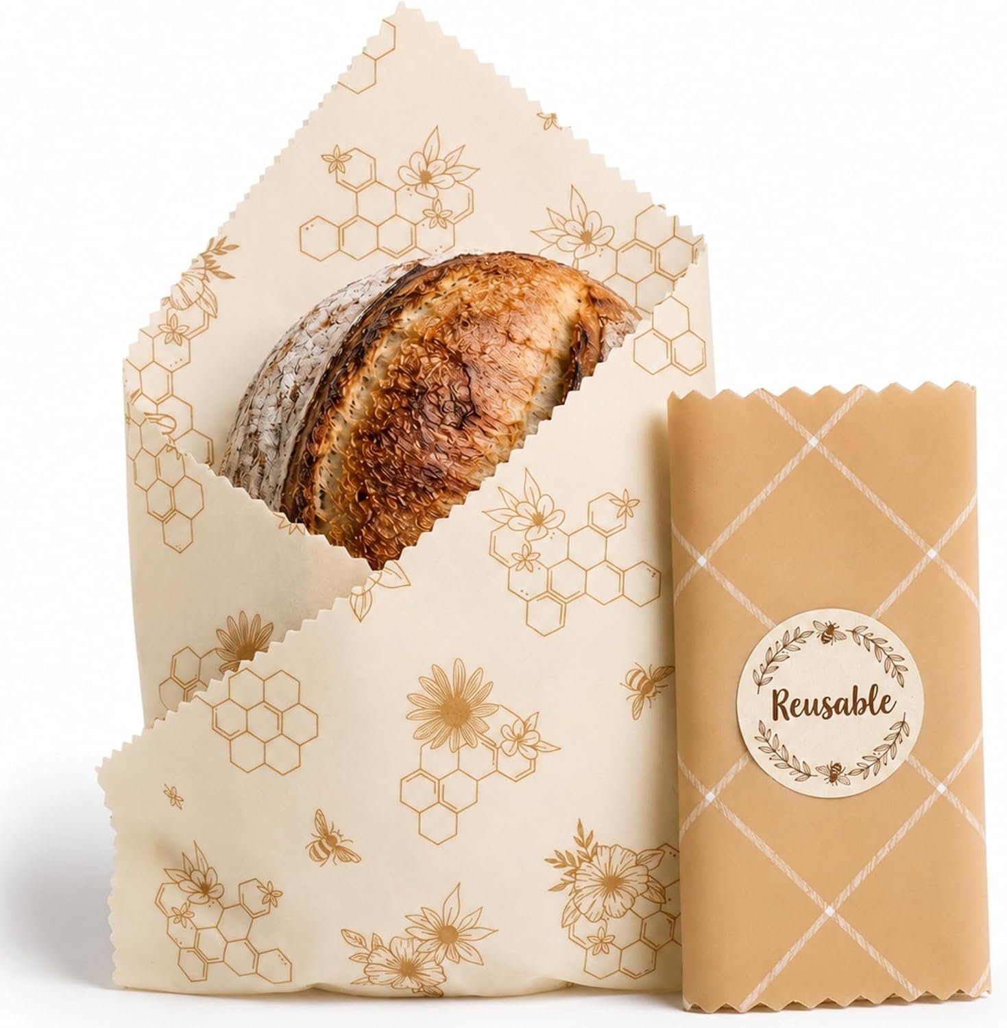 Nectar & Nest Beeswax Wraps for Food – XL Beeswax Bread Wrap, Reusable