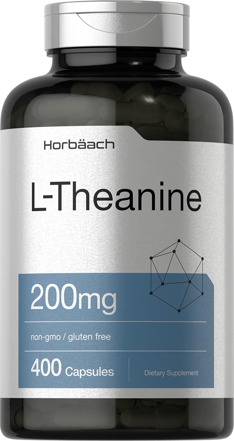Horbäach L Theanine | 200mg | 400 Capsules | Value Size