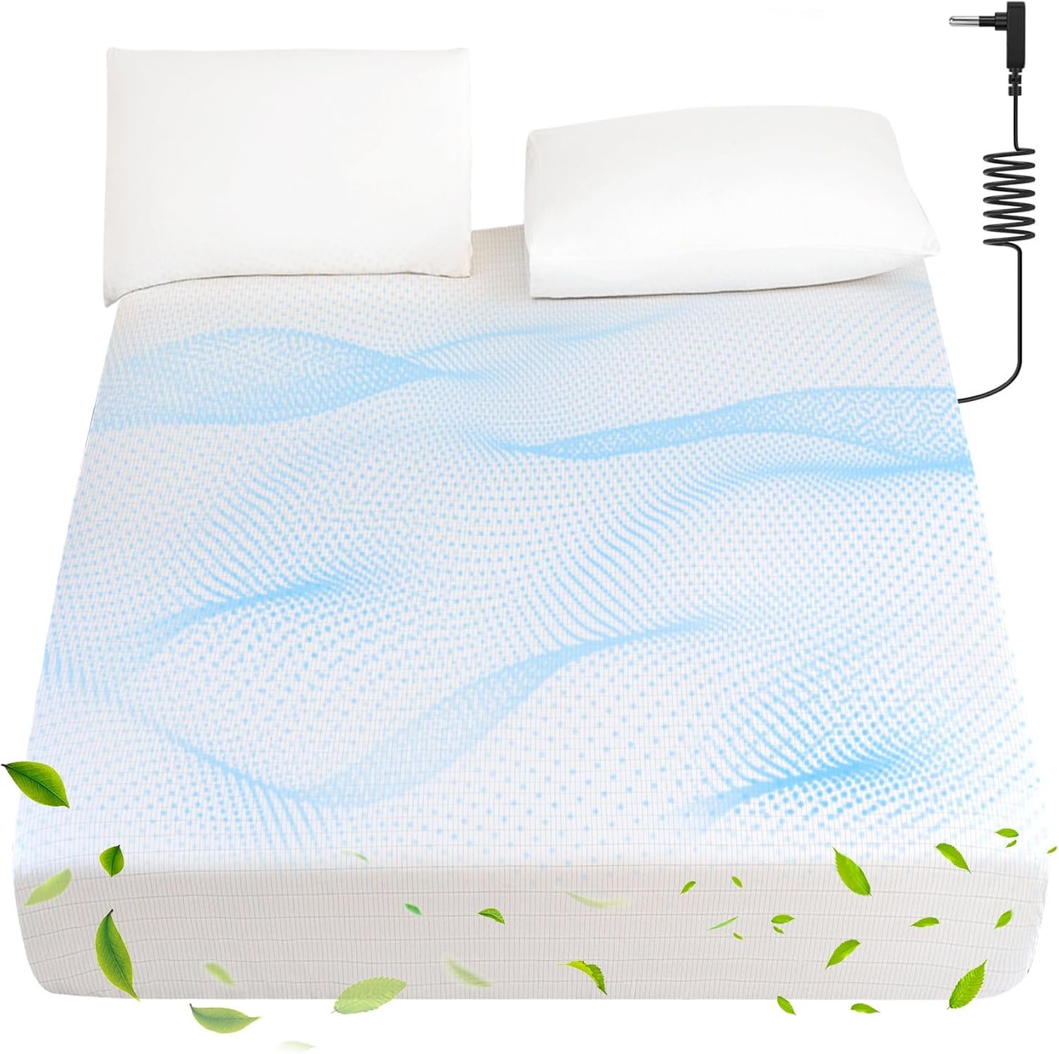 Grounding Sheets King Size 90% Organic Cotton + 10% Pure Silver 16″ Deep Pocket Fitted Sheet King Earth Connecting Grounded Bed Sheet for Improved Sleep & Wellness (White, King)