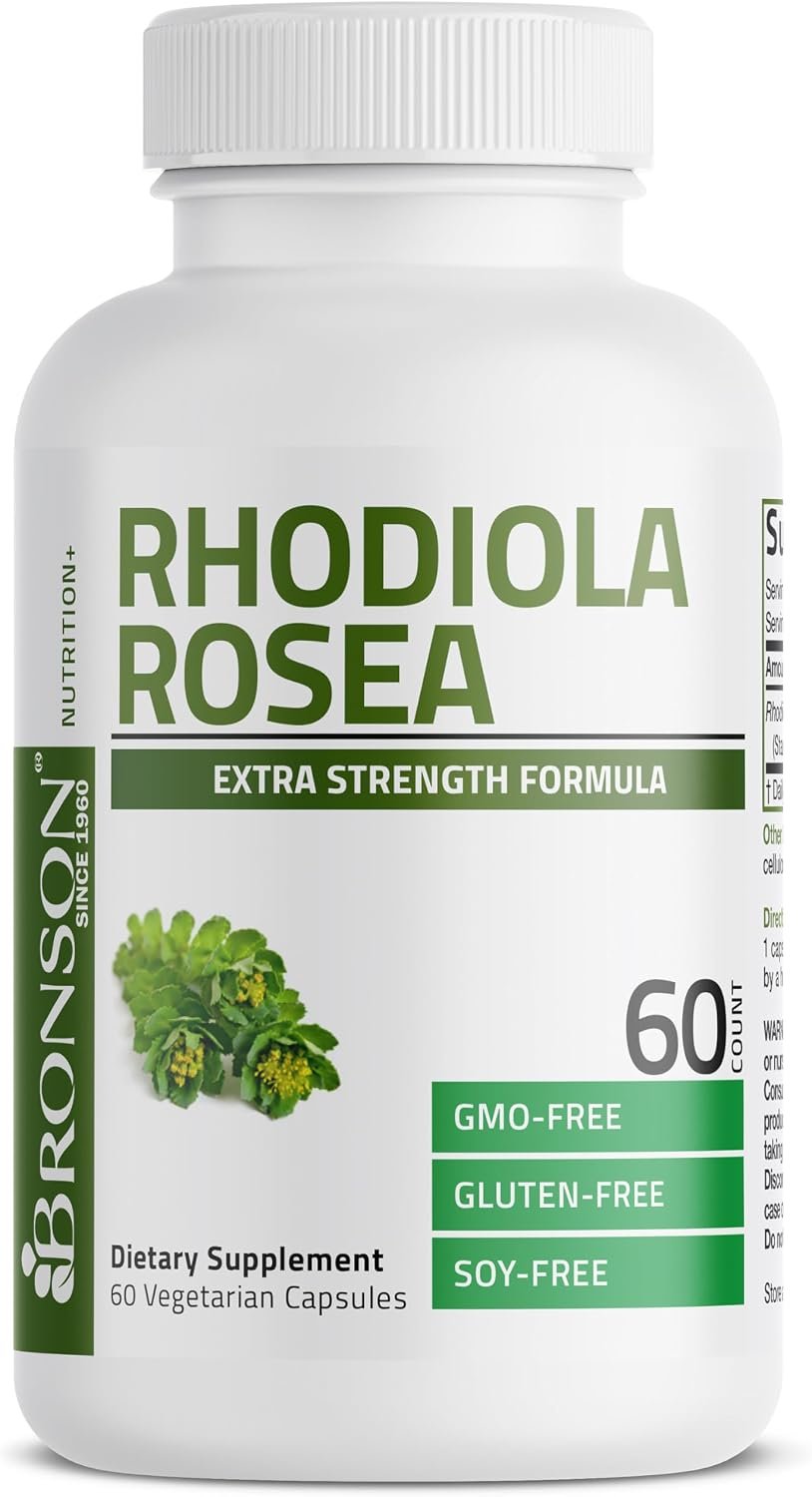 Bronson Rhodiola Rosea Adaptogen for Stress, Mood & Energy, 60 Capsules