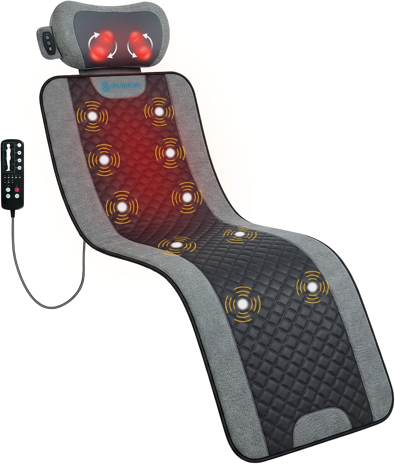2026 Full Body Vibration Massage Mat with Detachable Shiatsu Neck Pillow