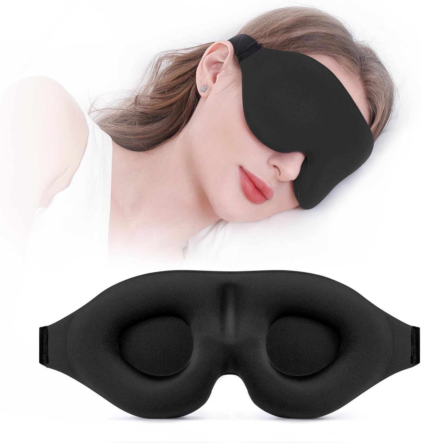 YIVIEW Sleep Mask for Side Sleeper, Light Blocking Zero Pressure Blindfold