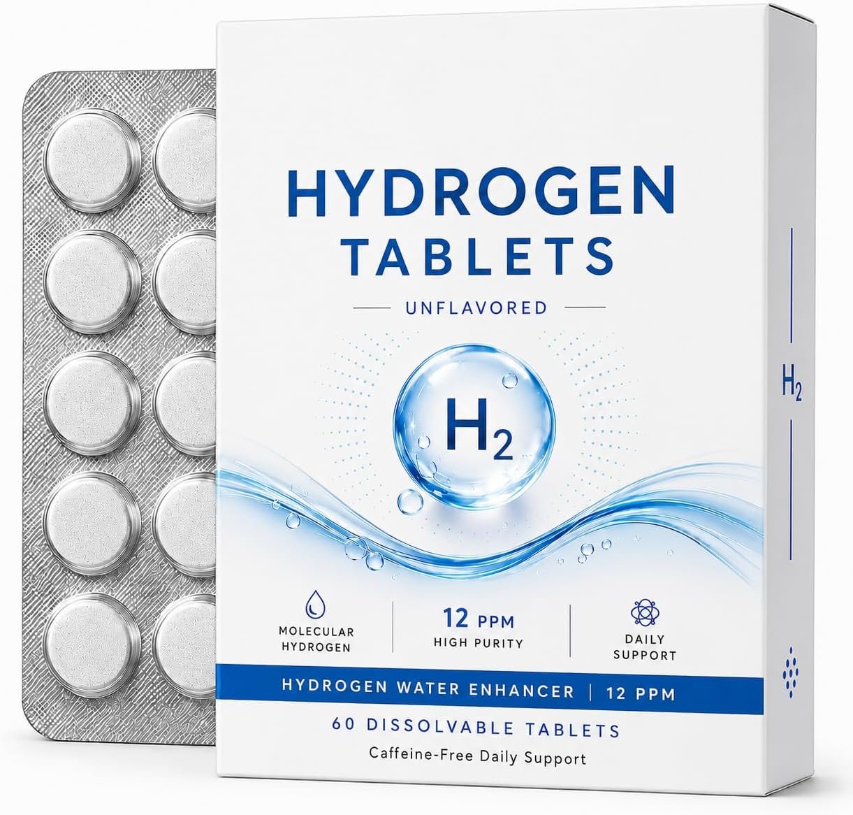 Hydrogen Water Tablets with Magnesium, Unflavored, 60 Count