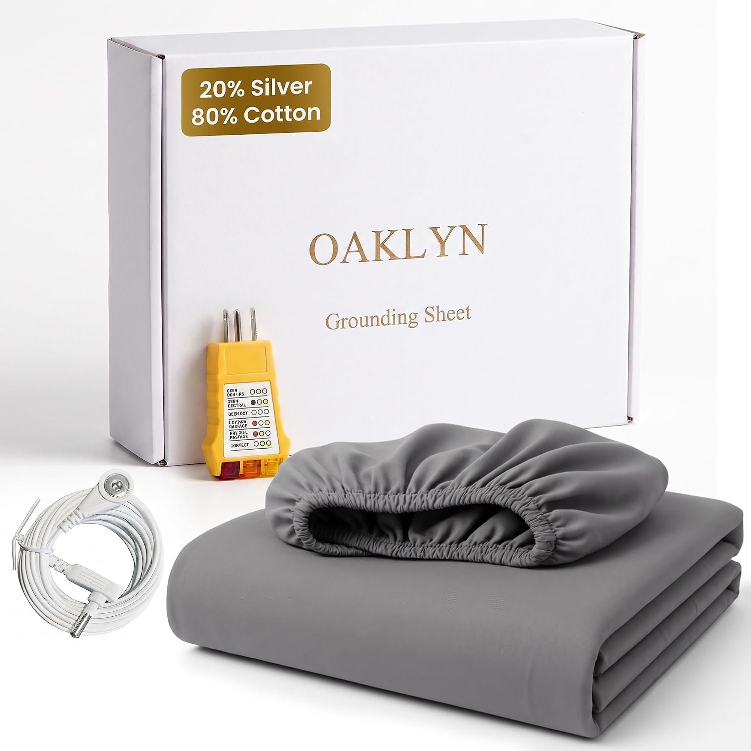 Grounding Sheets Queen Size – Grounding Earthing Bed Sheets with 20% Silver Fiber & 80% Organic Cotton – Grounding Bed Sheets for Improved Sleep – Queen & King Sizes Grounded Sheets Available