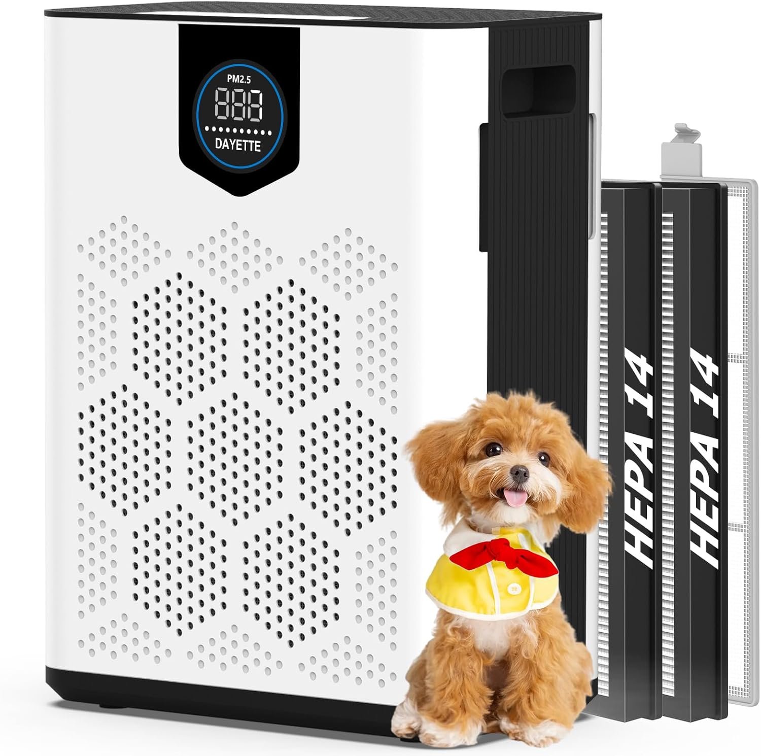 DAYETTE Air Purifier for Home Large Room Up to 3000Ft², 2x H14 HEPA Filters