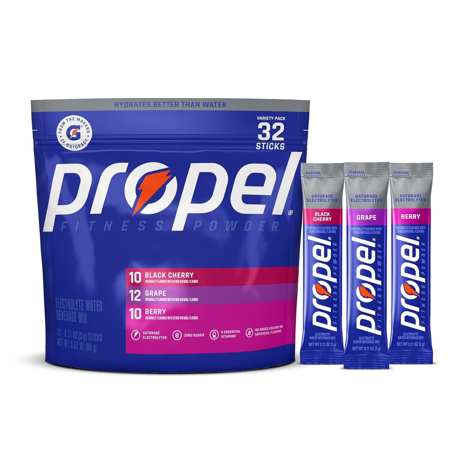 Propel Electrolyte Powder Drink Mix, 3 Flavor Grape Variety Pack