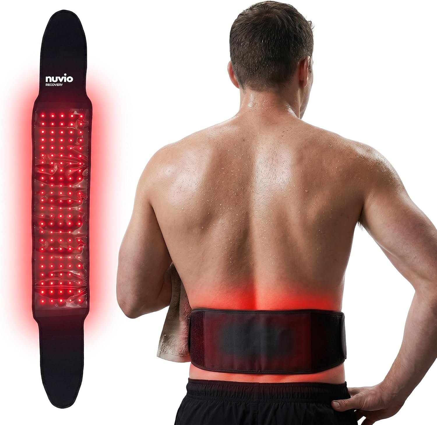 Nuvio Red Light Therapy Belt, Infrared Waist & Back Pain Relief Support