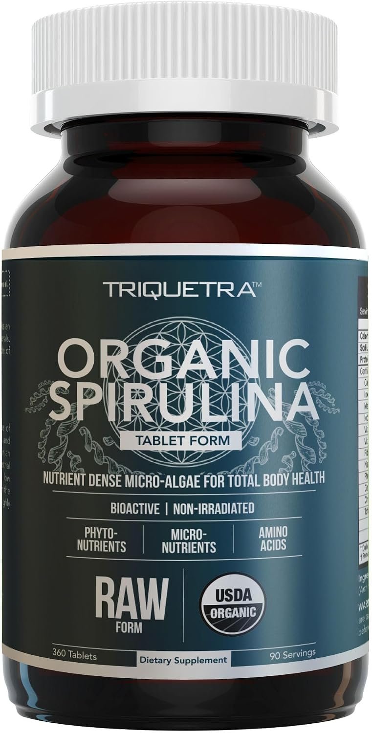 Organic Spirulina Tablets (360 Tablets) – Made with Parry® Spirulina