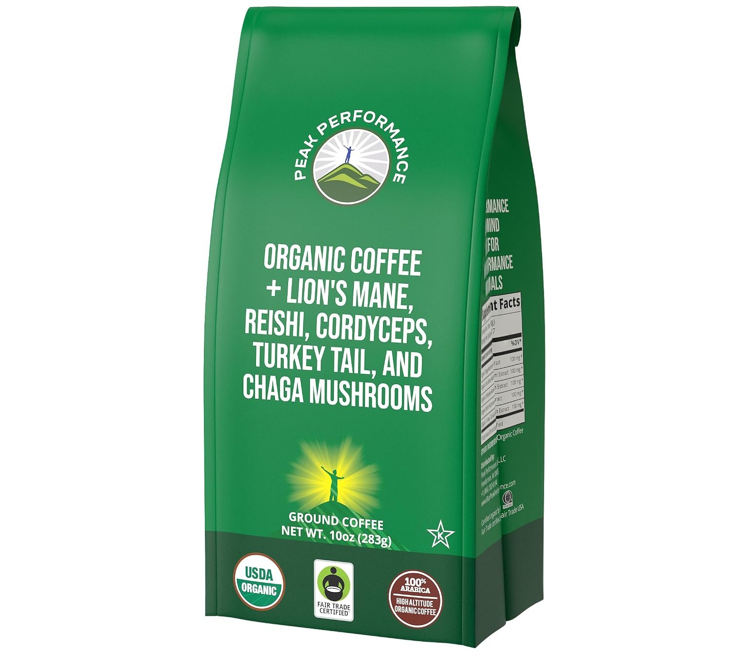 USDA Organic Low Acid Mushroom Coffee with Lion’s Mane, Reishi, Cordyceps