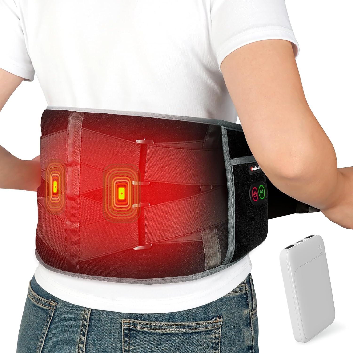 Comfytemp Cordless Heating Pad with Massager for Back FSA Eligible HSA Gift