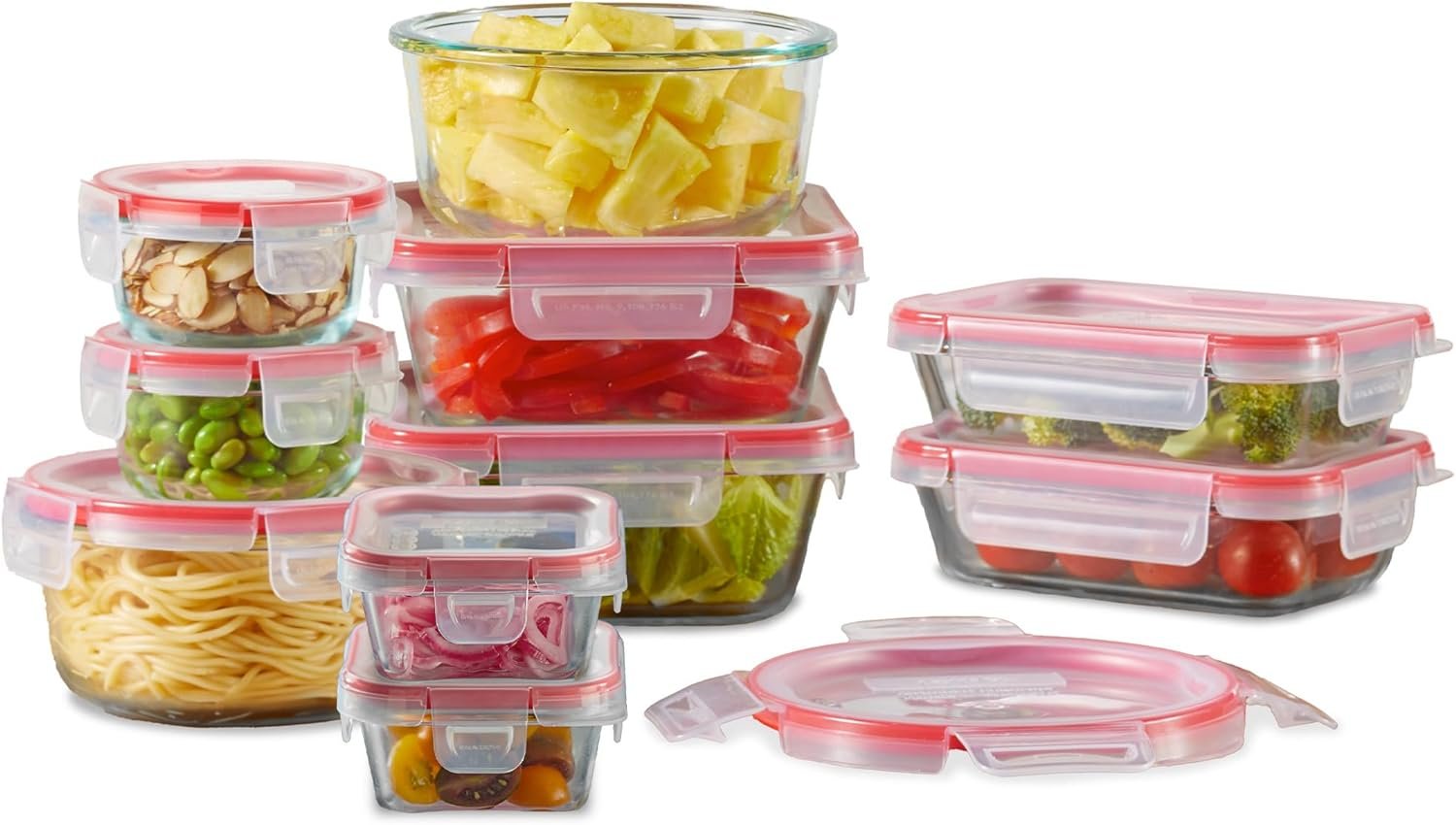 Pyrex Freshlock (10-Pack) Mixed Sizes Airtight Glass Food Storage Set