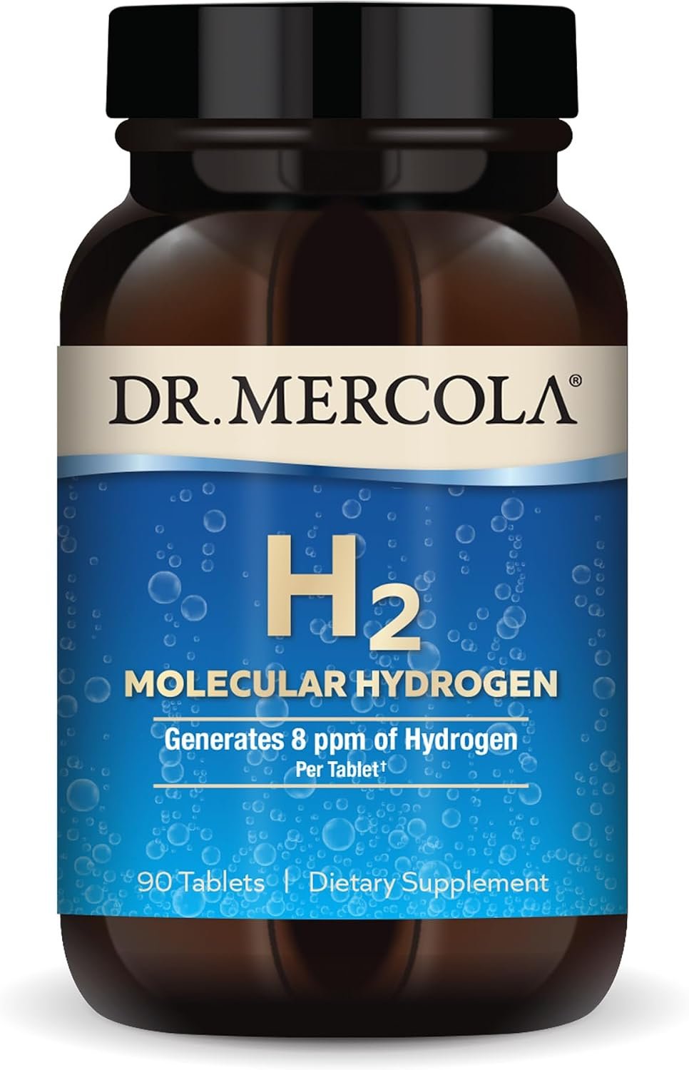 Dr. Mercola H2 Molecular Hydrogen, 8 ppm, 90 Tablets (90 Servings)