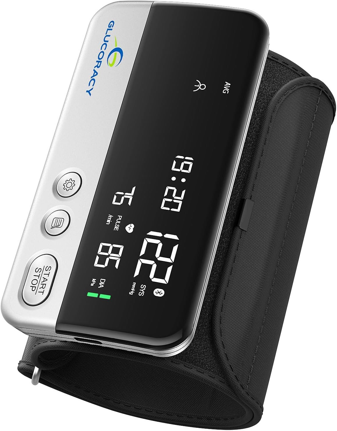 Glucoracy Arm Blood Pressure Monitor for Home Use,Large Display,Silver