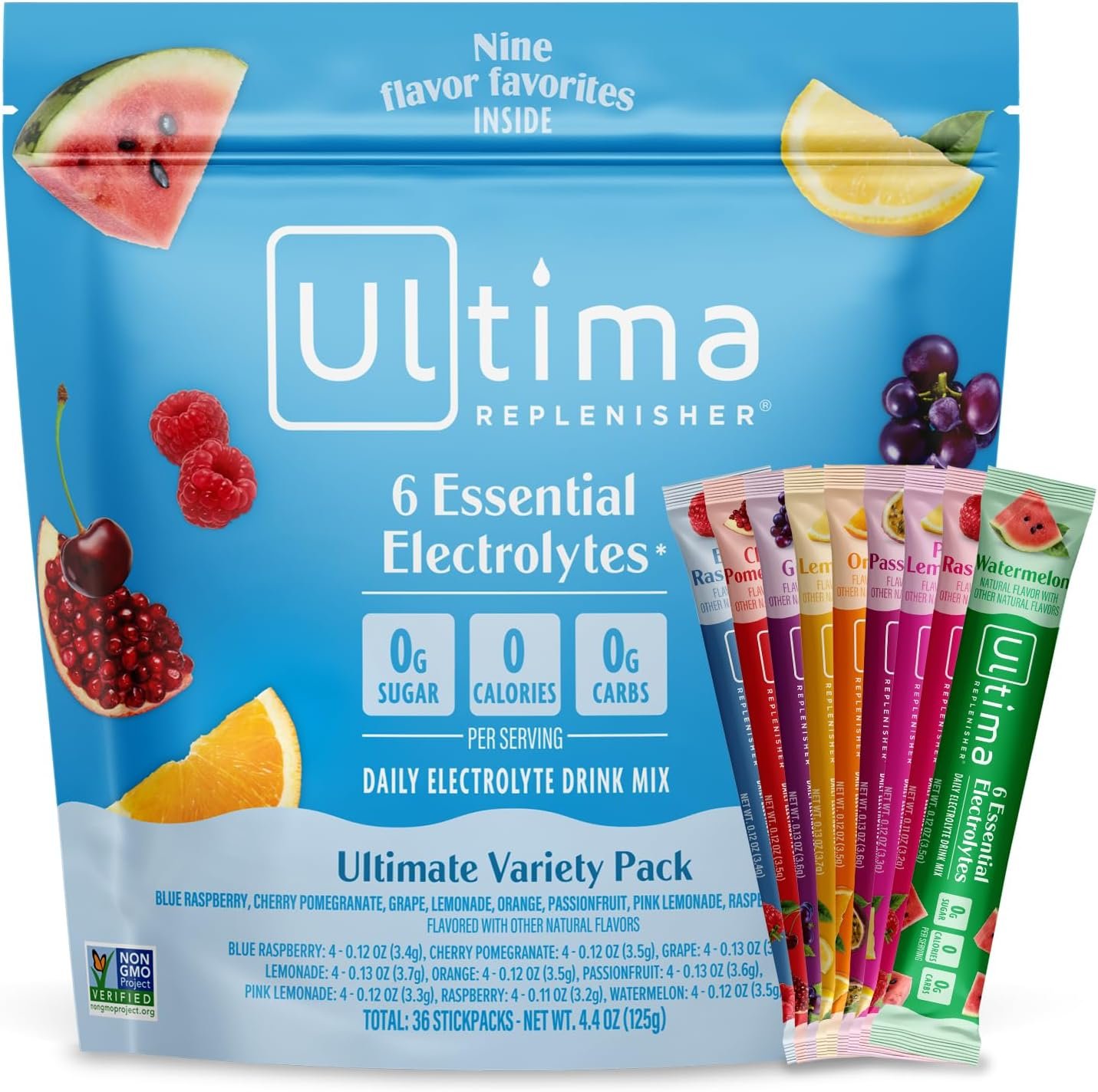 Ultima Replenisher Ultimate Variety Electrolyte Packets, 36 Stickpacks