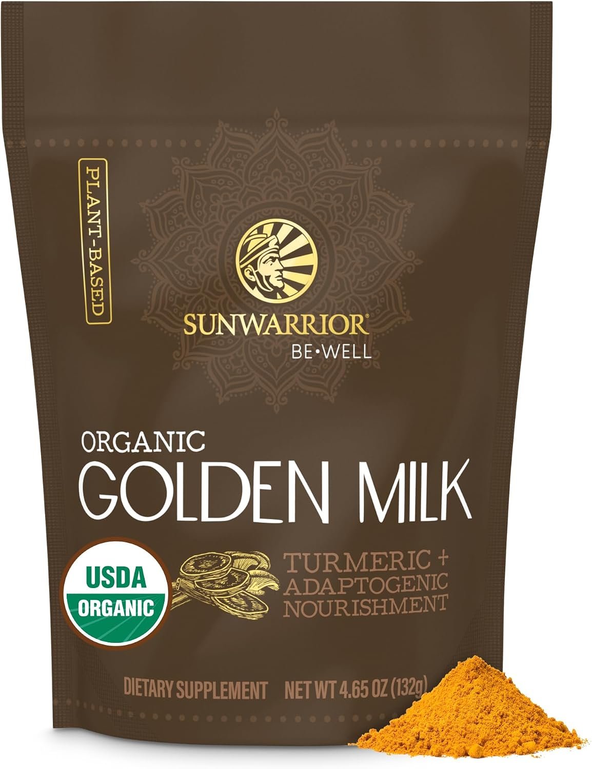 Organic Golden Milk Powder Ashwaghanda Turmeric Curcumin 90g Pouch (30 SRV)