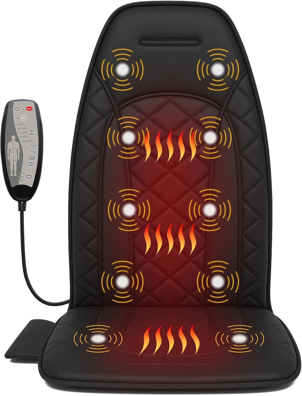 Vibration Massage Chair Pad,Back Massager with Heat,Gifts