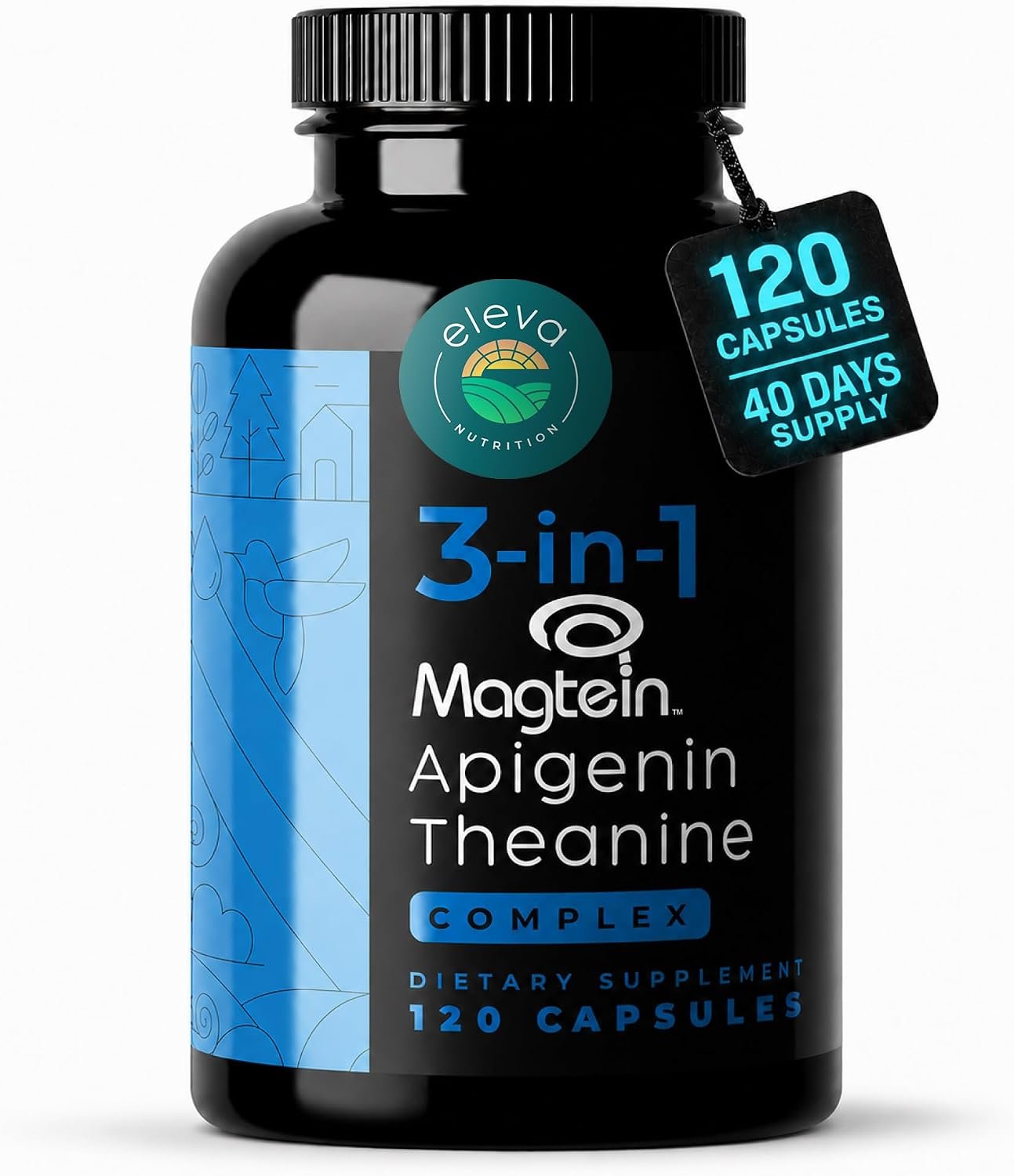 Magnesium L-Threonate, Apigenin & L-Theanine Sleep Complex, 120 Caps
