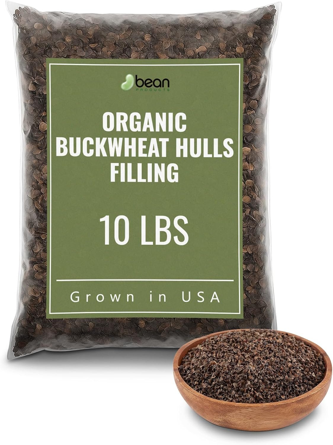 Organic Buckwheat Hulls Filling – Natural and Eco-Friendly Refill for Pillows, Yoga Zafus and Cushions – Hypoallergenic Premium Natural Pillow Replacement – USA Grown and Processed, 10 lbs