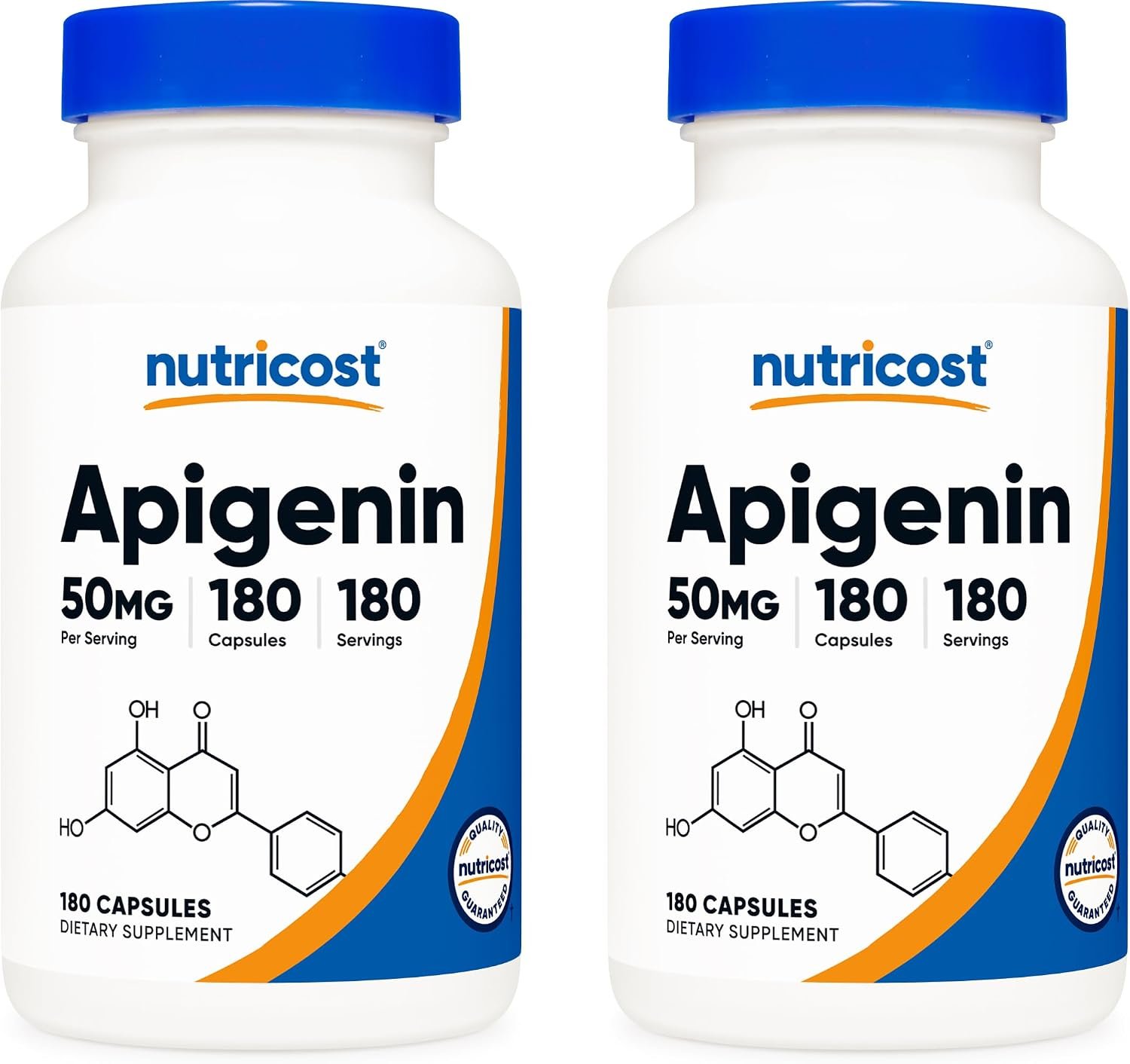 Nutricost Apigenin 50mg, 180 Capsules – Non-GMO, Gluten Free, Vegan (Pack of 2)