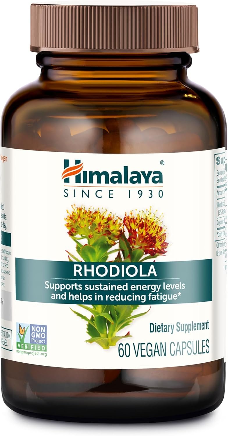 Himalaya Rhodiola Rosea Extract – Herbal Rhodiola Rosea Supplements for Supporting Stress Relief, Energy, and Exercise Endurance – Vegan, Gluten Free, 250 mg, 60 Capsules