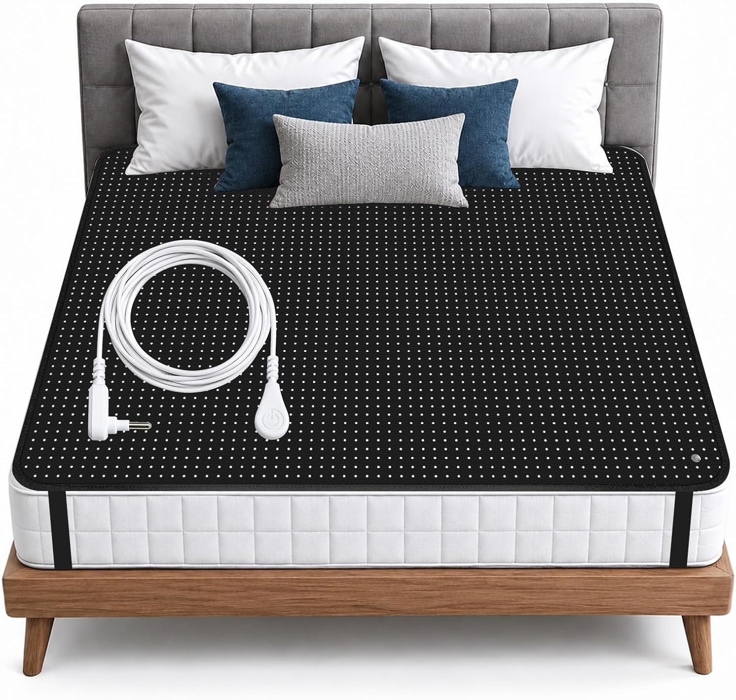 Grounding Mat for Bed,Grounding Bed Mat with Grounding Cord, Earth Pad Grounding Mat, Grounding Pad for Improving Sleep（53.8×77.9 Inch）