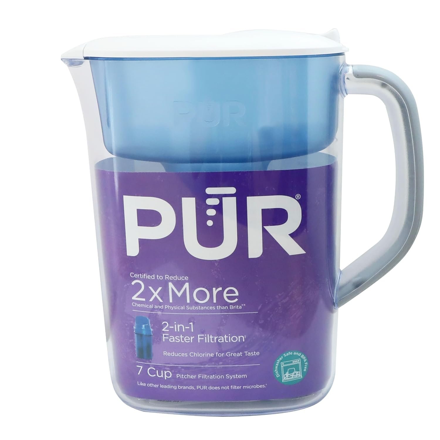 PUR Water Filter Pitcher, 7-Cup Water Pitcher with Filter, White