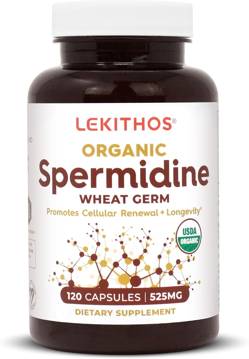 Organic Spermidine Capsules | Organic Wheat Germ Extract | Promotes Cell Renewal, Better Aging | Thiamine, Zinc, Manganese | 1050mg Per Serving | USDA Organic, Vegan, Non-GMO | 120 Capsules