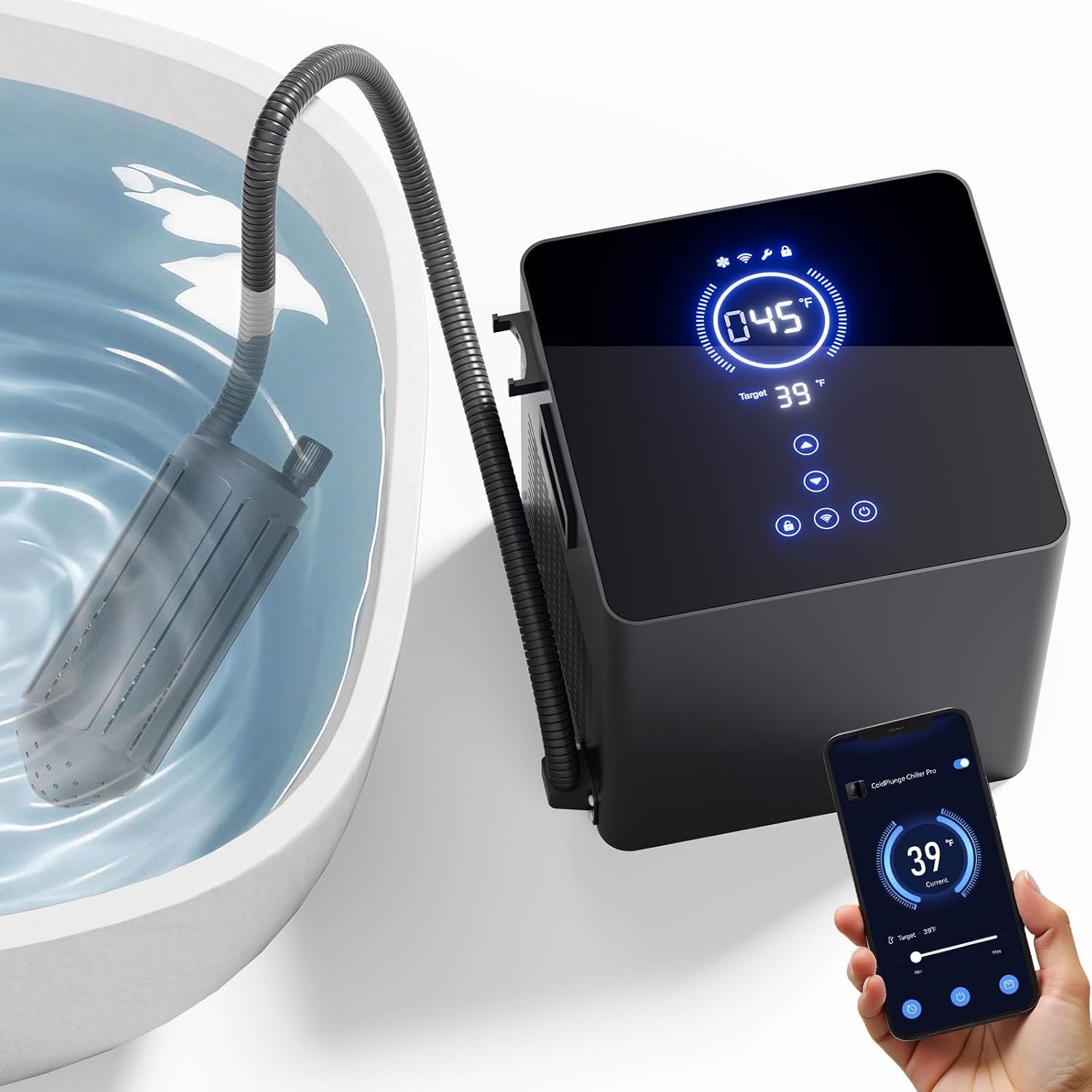 Cold Plunge Chiller Pro, 1/2 HP Drop-in Ice Bath Water Chiller for Any Tub
