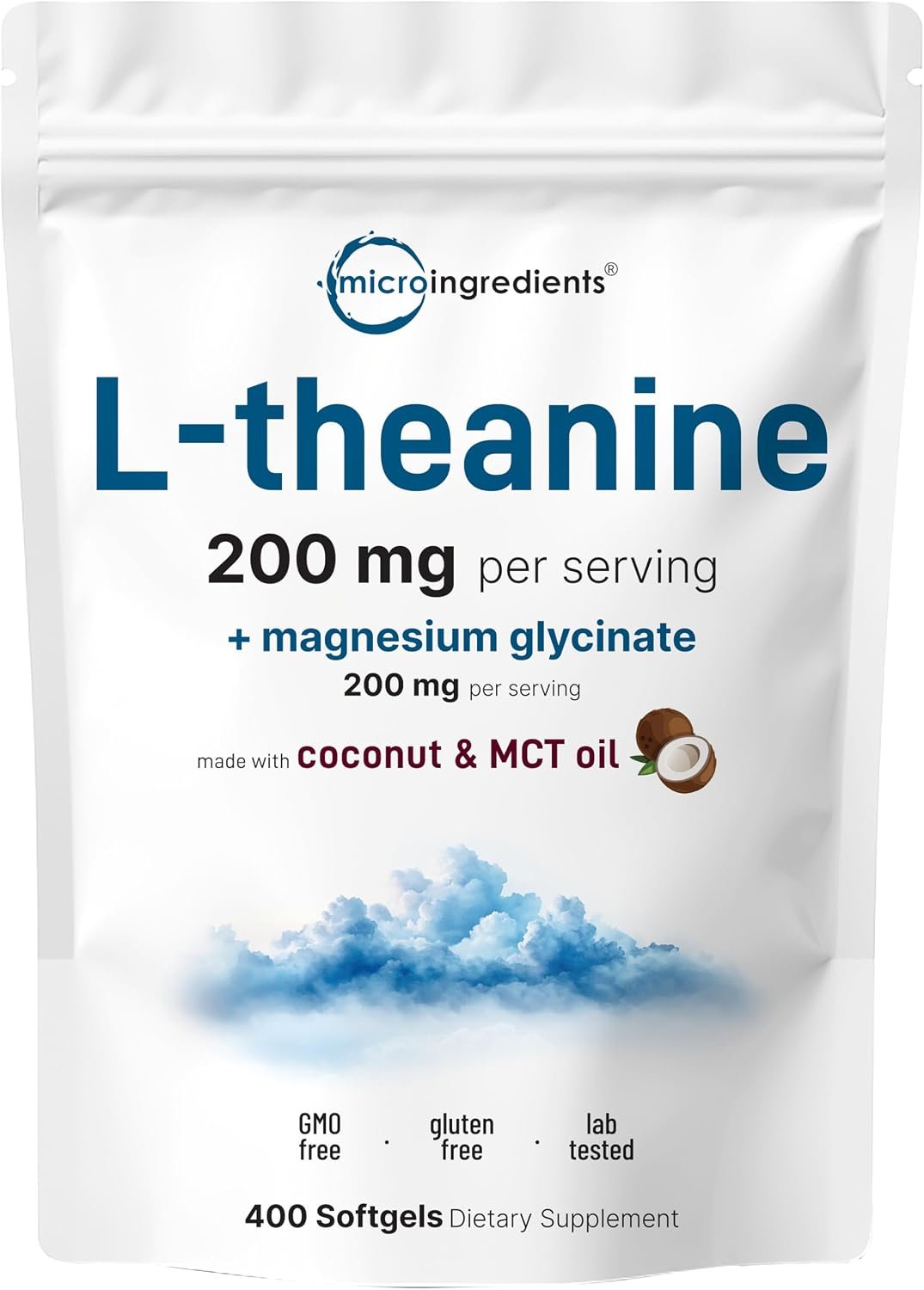 Micro Ingredients L-theanine 200mg Per Serving with Magnesium Glycinate