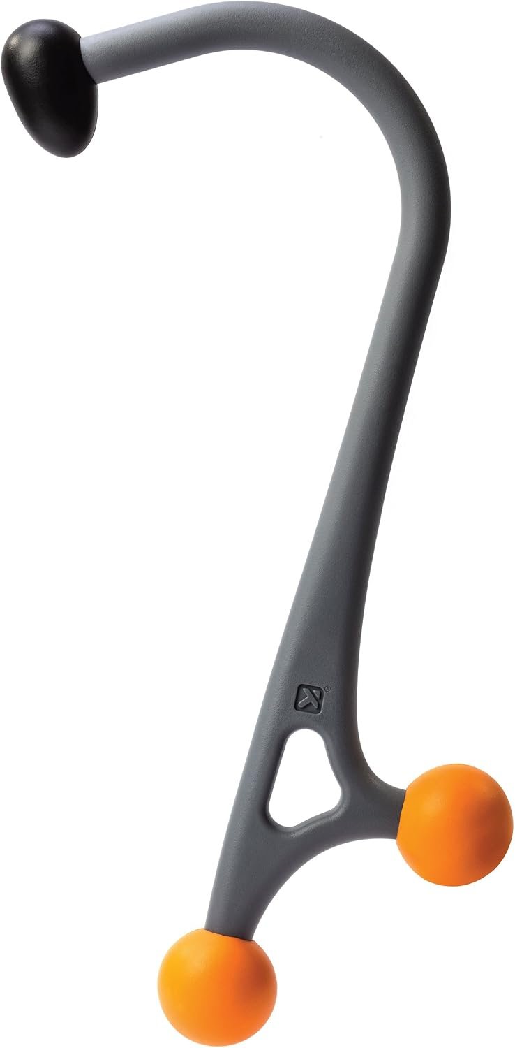 TRIGGERPOINT PERFORMANCE THERAPY AcuCurve Massage Cane for Neck, Back and Shoulders, Gray/Orange